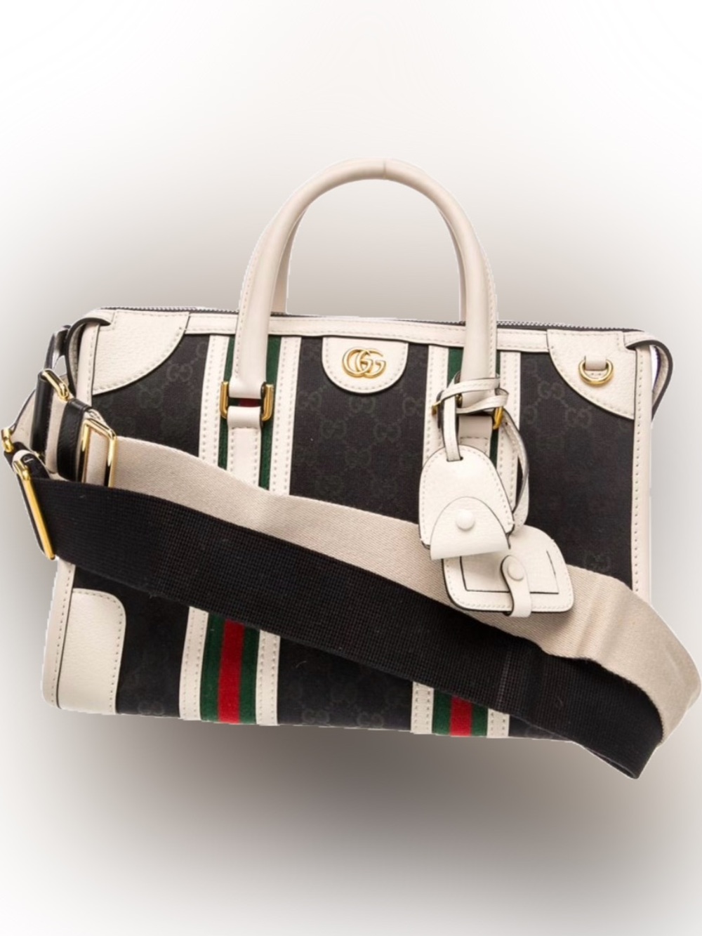 GG Gucci Black Canvas Bauletto Small